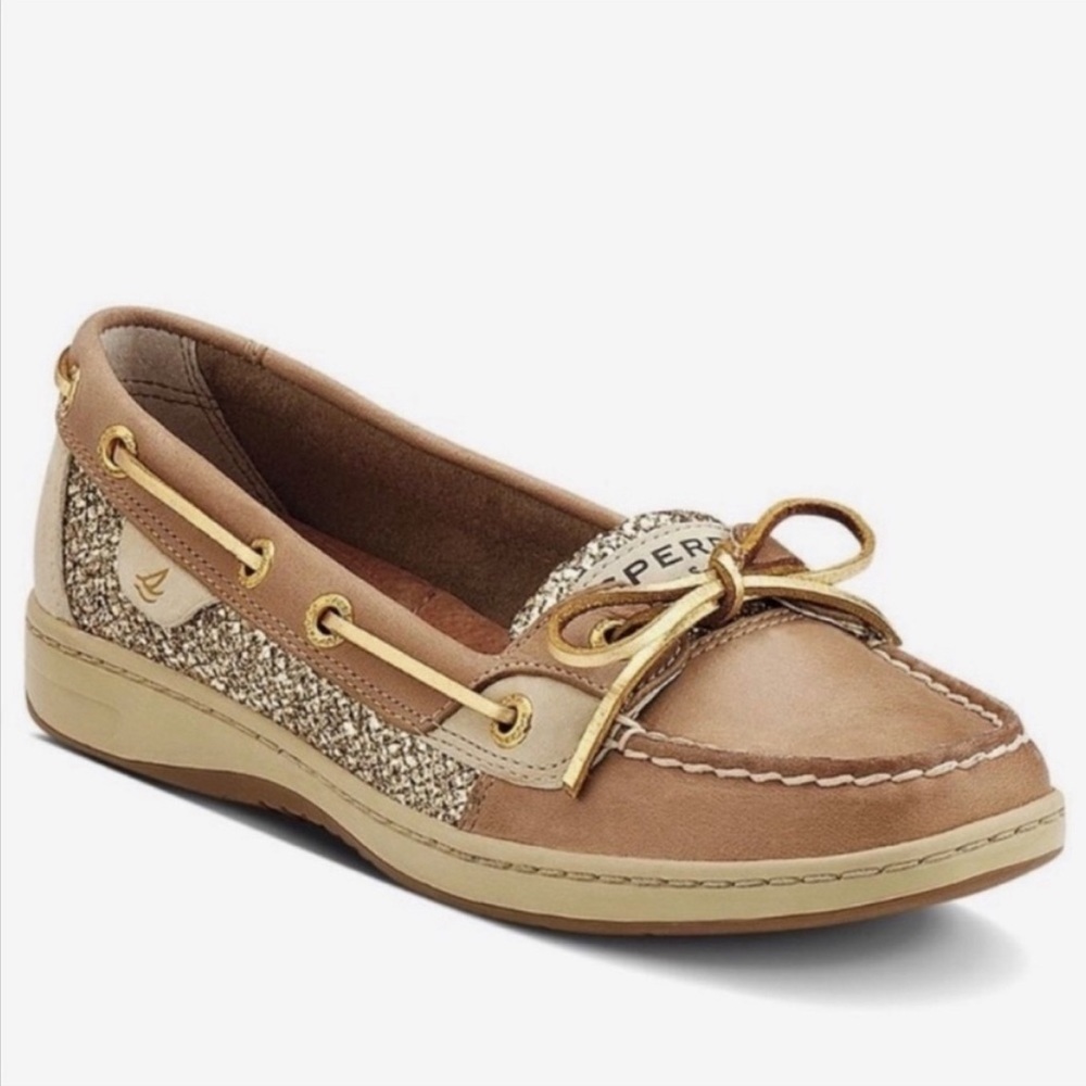 Sperry Top-Sider Angelfish Gold Glitter Boat Shoe, Size 7
